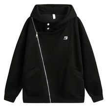 Irregular Zipper Hooded Sweater Spring Niche